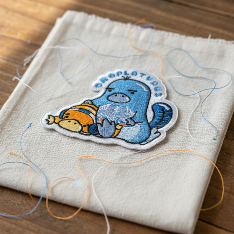 Embroidered Omoplatypus Iron on Patch