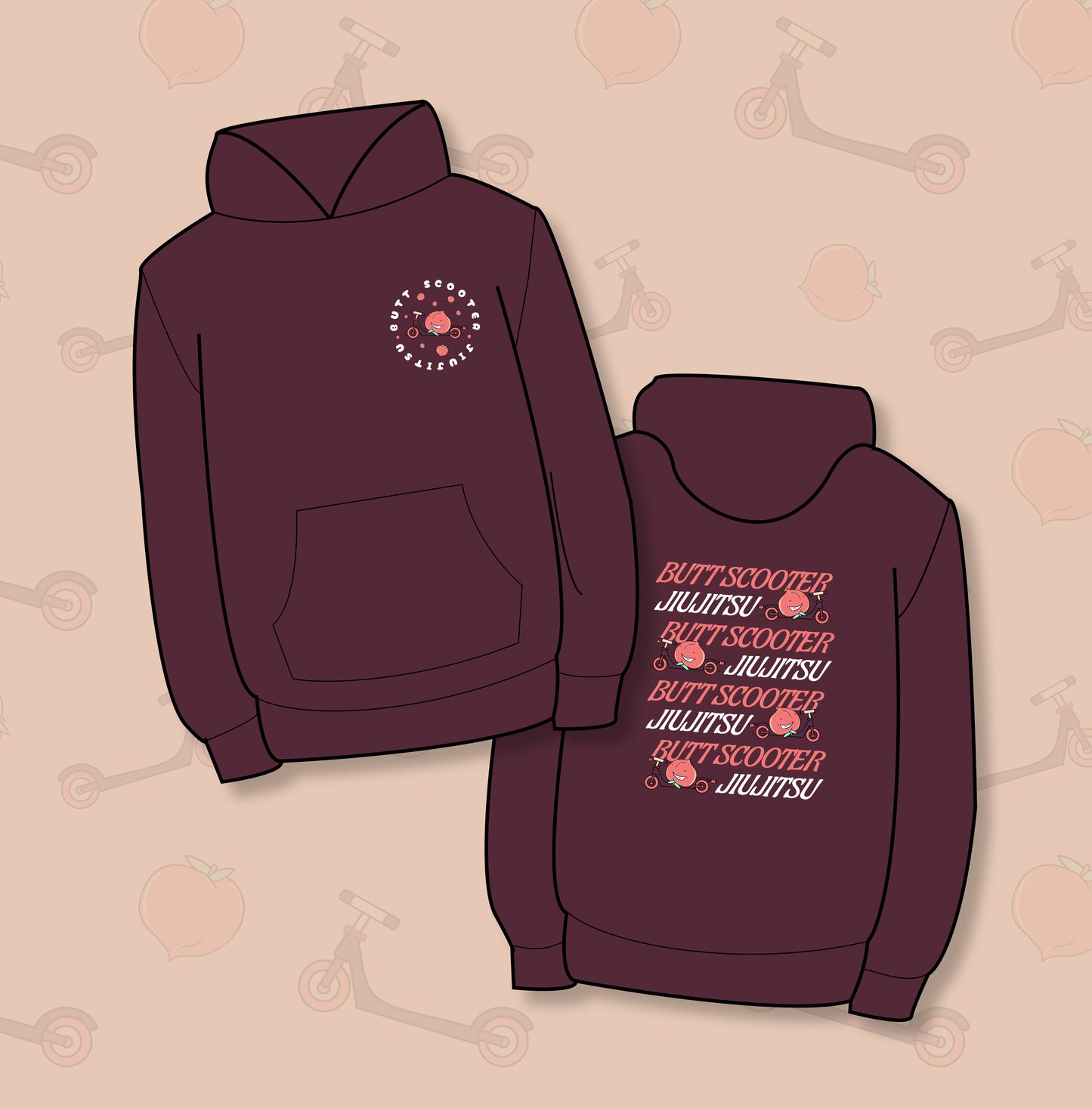 Embroidered Butt Scooter Hoodie